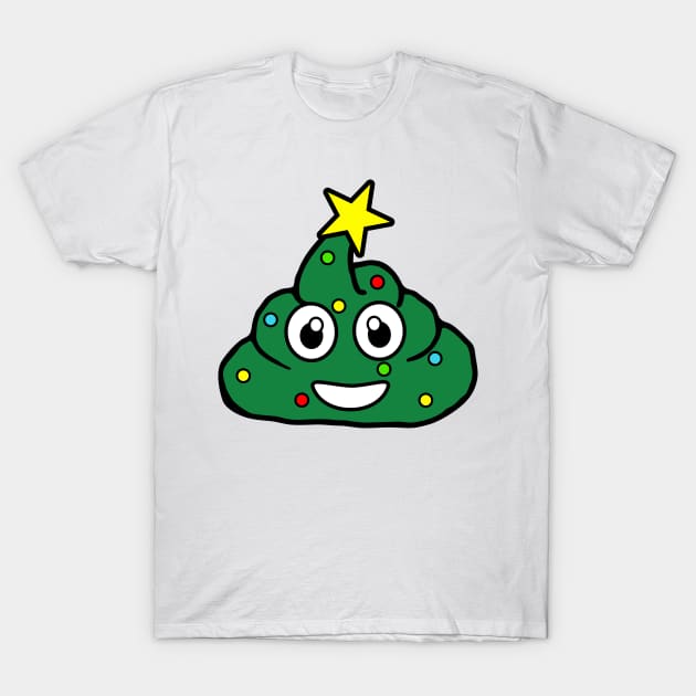 Christmas tree poo emoji ugly Christmas sweater design T-Shirt by B0red